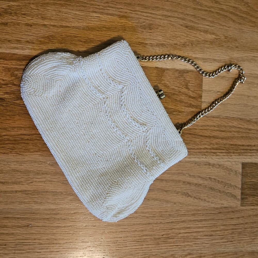❤️‍ VINTAGE White Beaded Purse - Made in Japan ~ 1950s-60s ~ No Labels